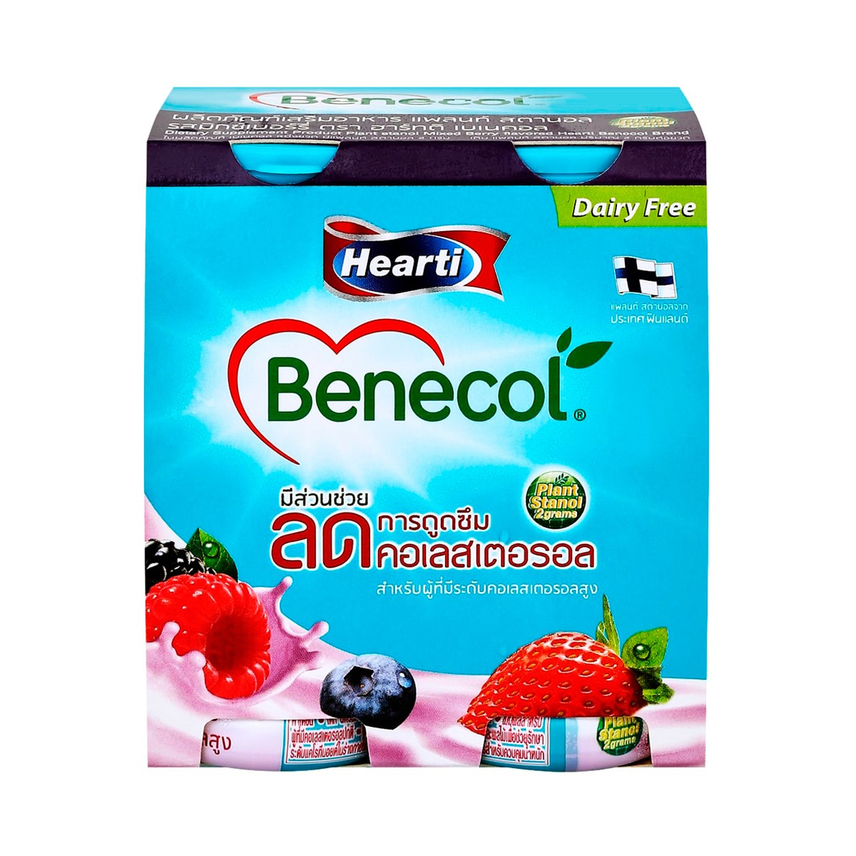 BENECOL Dietary Supplement Drink Mix Berries Flavor 70 ML Pack 4