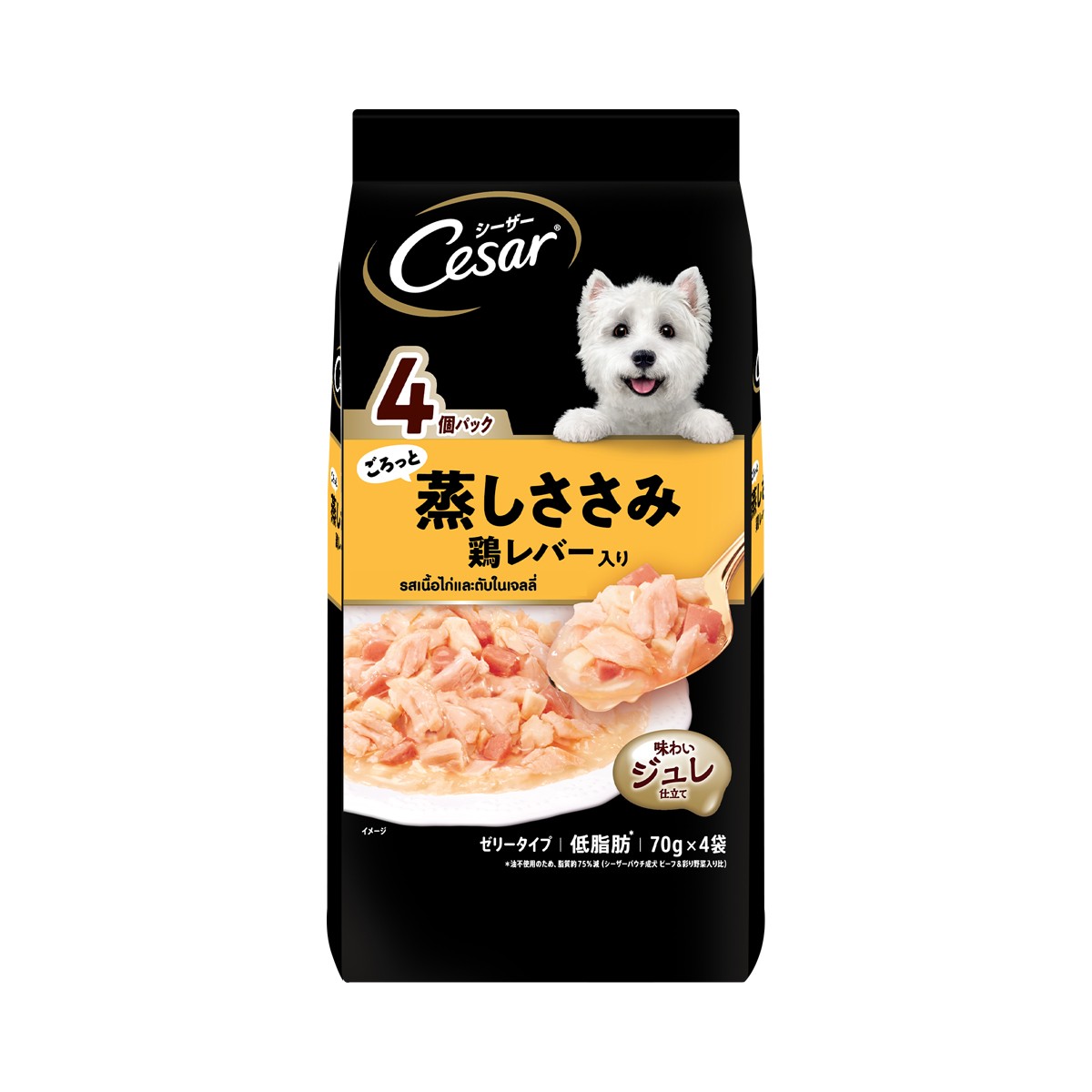 CESAR Adult Dog Chicken & Liver Flavour in Jelly 70 g. Pack 4