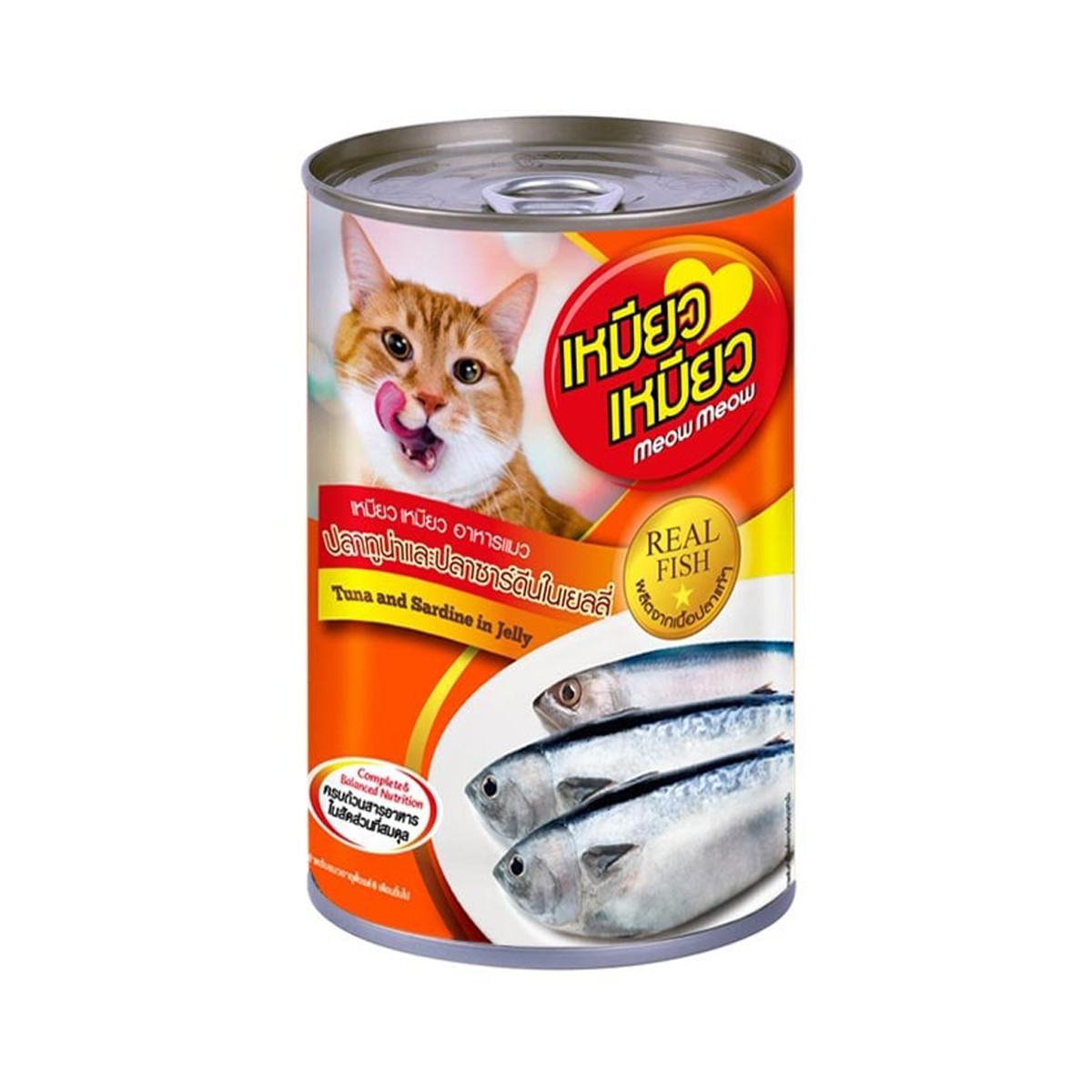 MEOW MEOW Wet Cat Food Sardine & Tuna in Jelly 400 g.