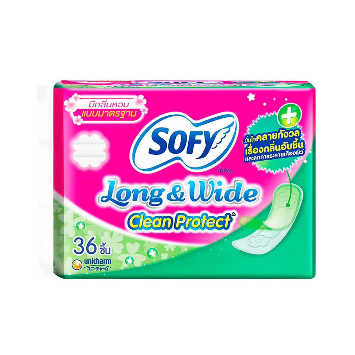 SOFY Long & Wide Anti-Bac Standard Sanitary Napkin with Scent 36 pcs