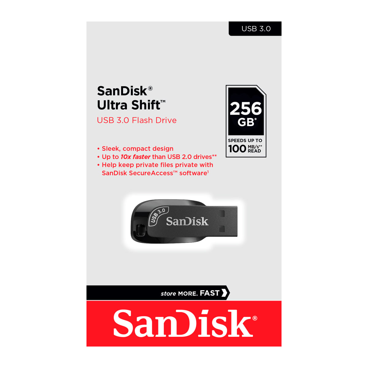 แซนดิสก์ แฟลชไดรฟ์ อัลตร้า ชิฟท์ USB 3.0 รุ่น SDCZ410-256G-G46 ขนาด 256GB สีดำ