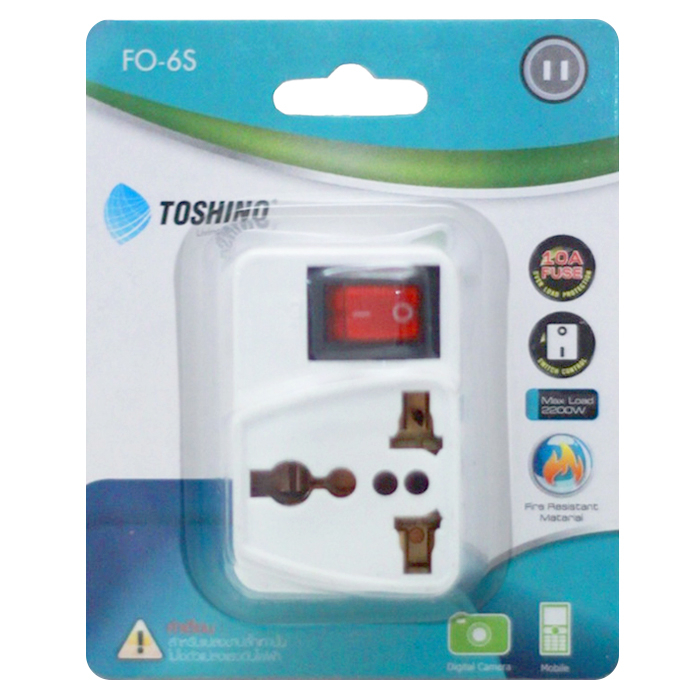 TOSHINO Plug Adapter FO-6S with Fuse