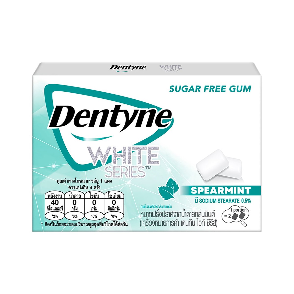 DENTYNE White Series Mint Flavored Sugar-Free Coated Gum 11.2 g.
