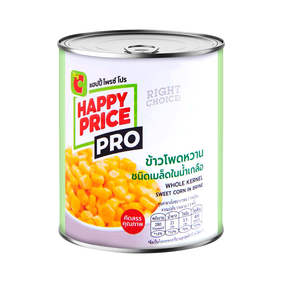 BIG C HAPPY PRICE PRO Whole Kernel Sweet Corn in Brine 340 g.