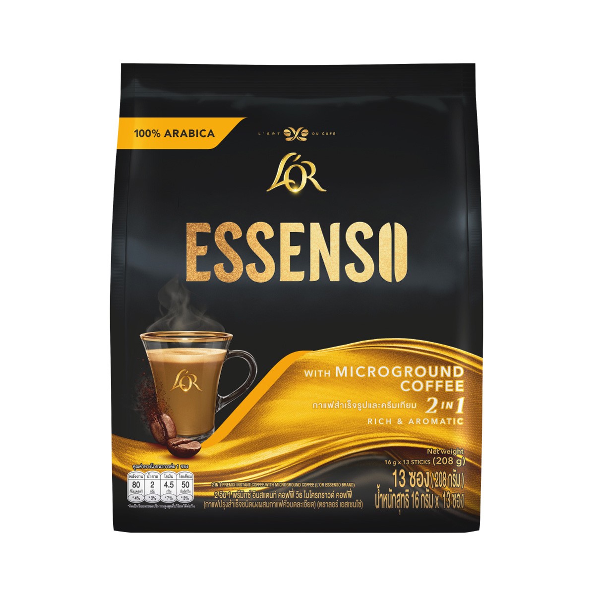 L'OR ESSENSO 2in1 Premix Instant Coffee with Microground Coffee 16 g. x 13 units