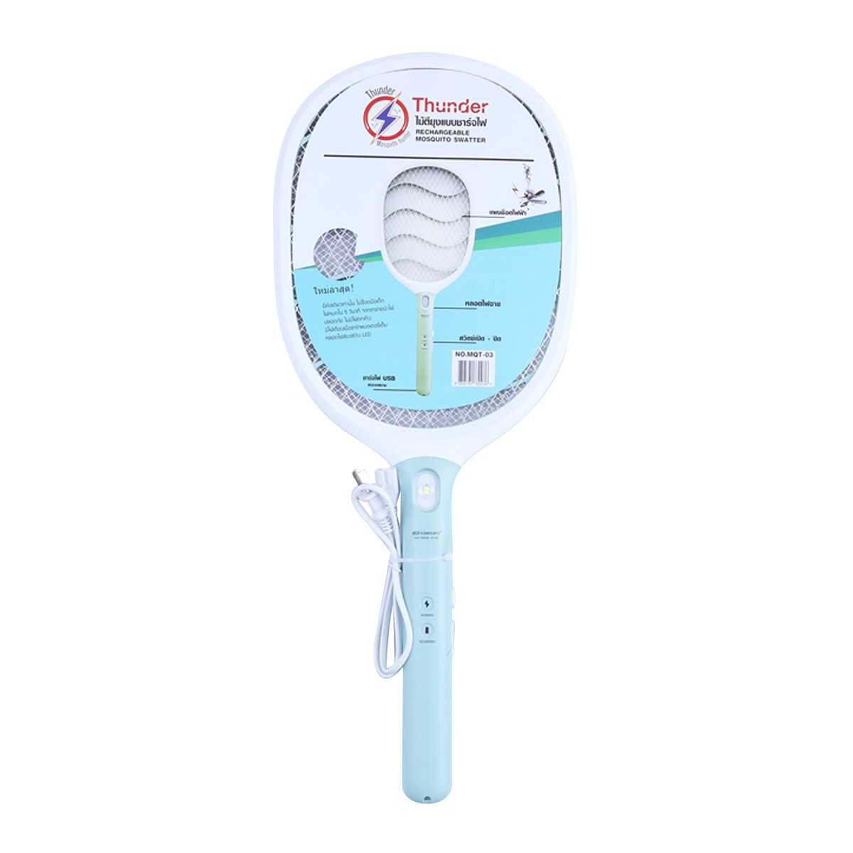 THUNDER Electric Mosquito Swatter Model MQT-03 (Assorted colors, No selection)