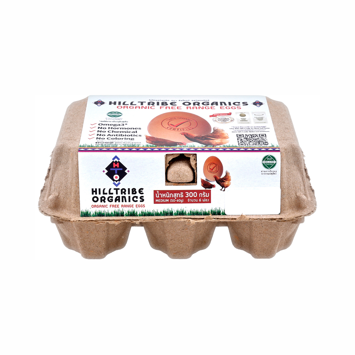 HILLTRIBE ORGANICS Egg Medium (50-60 g.) Pack 6