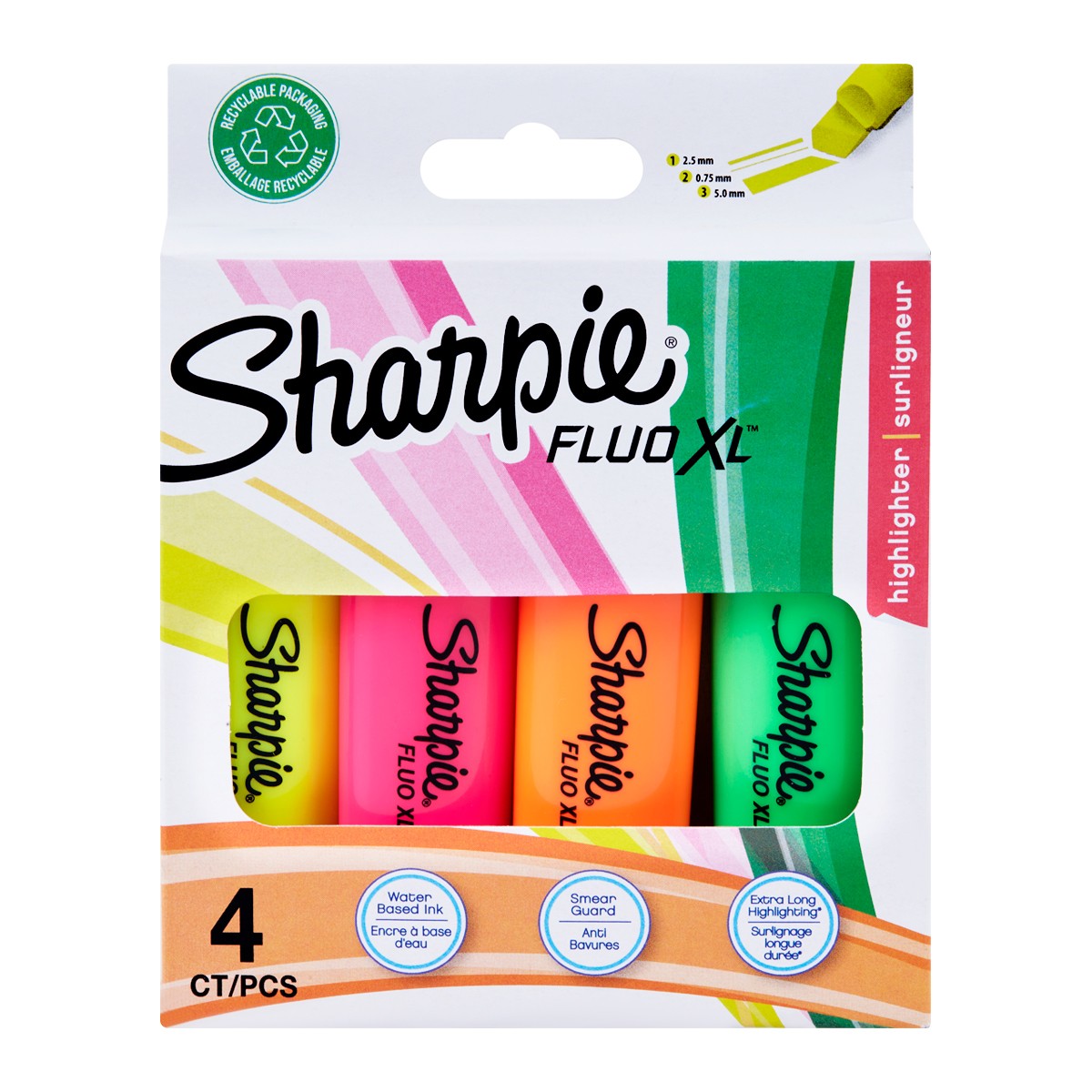 SHARPIE Highlighter Fluo XL Pack 4
