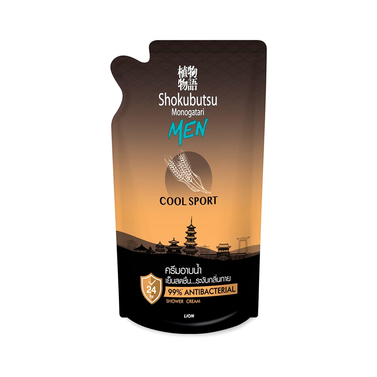 SHOKUBUTSU for Men Shower Cream Cool Sport 400 ml. Refill