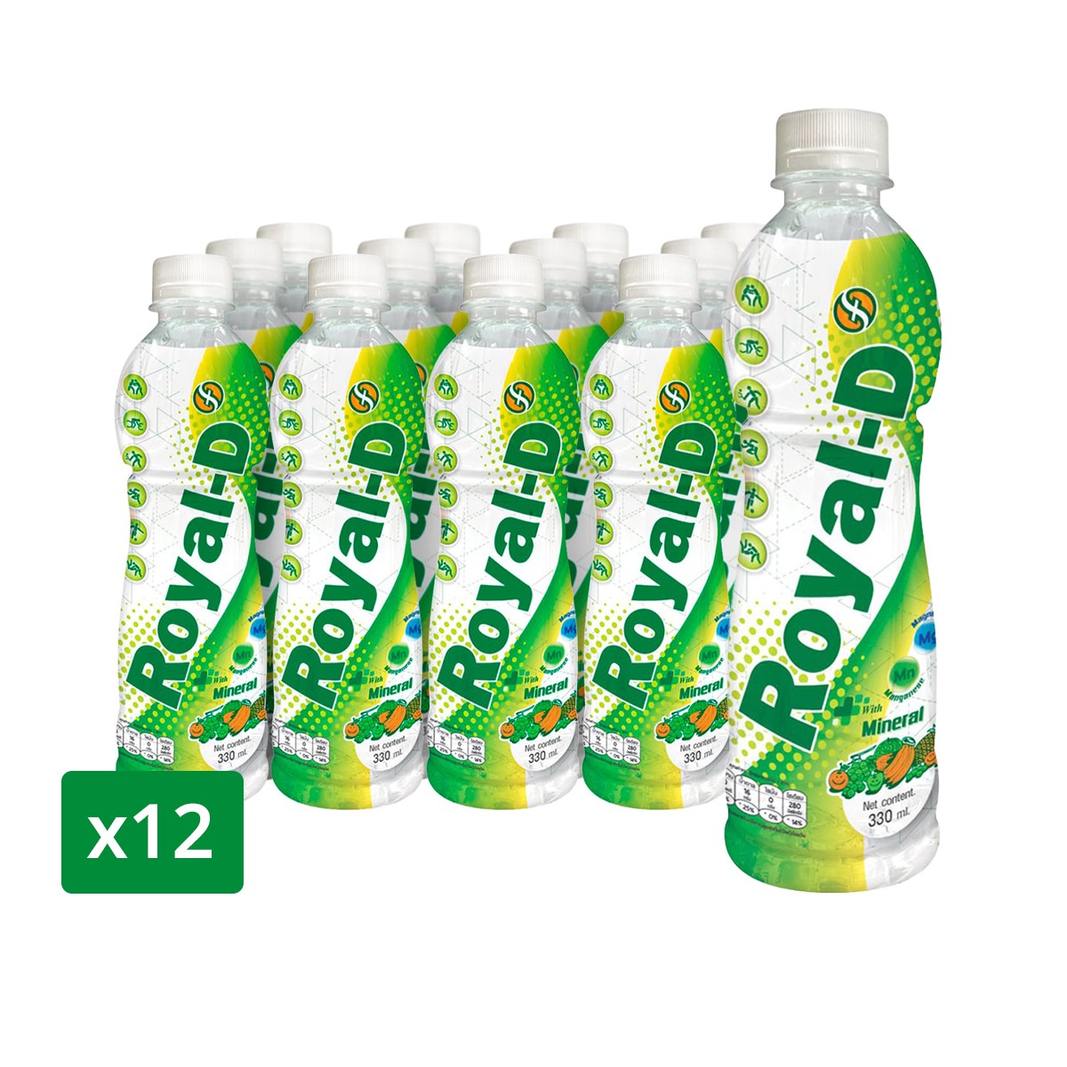 ROYAL-D Mixed Fruits Flavoured Juice with Mineral 330 ml. Pack 12
