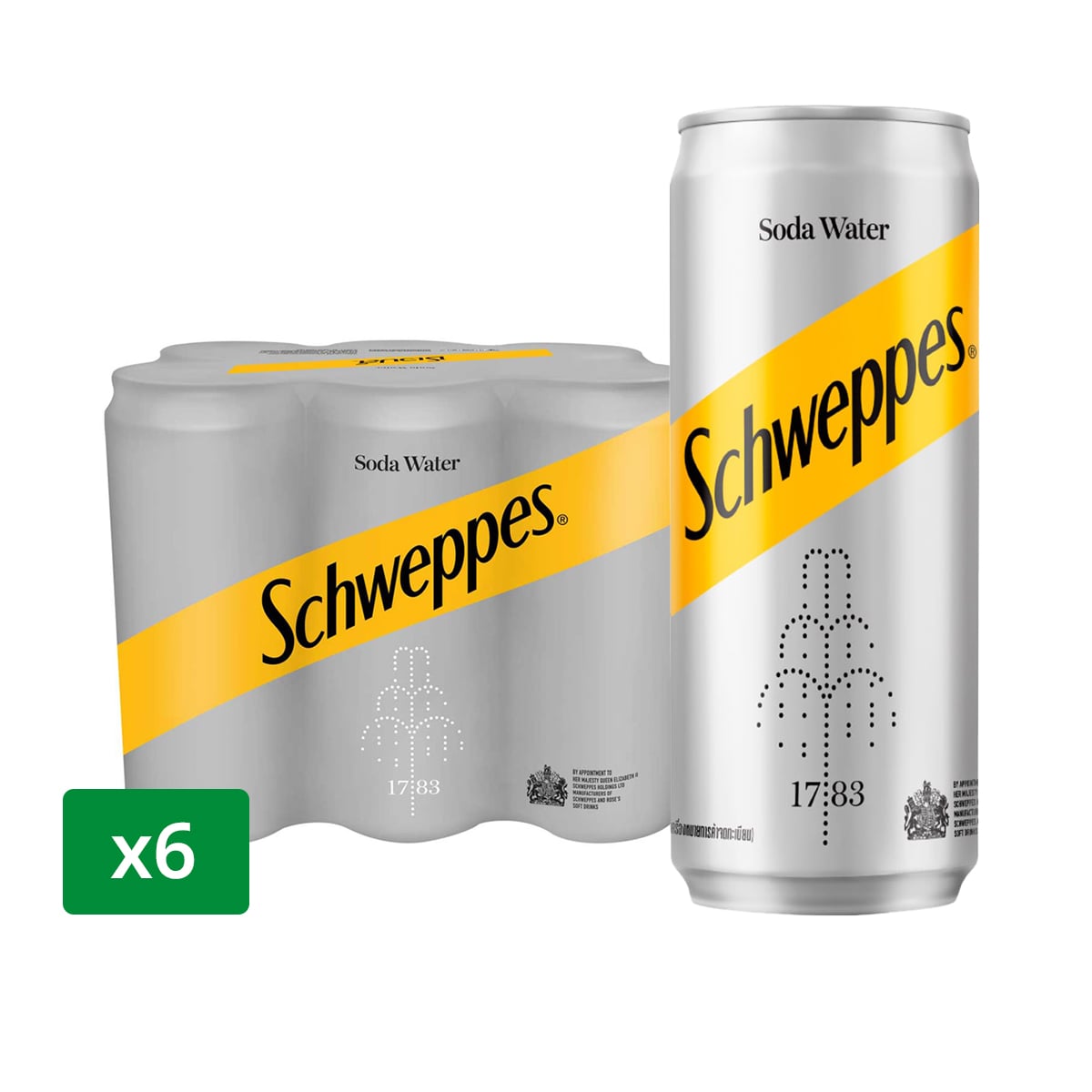 SCHWEPPES Mixer Soda Water 330 ml. x 6 units