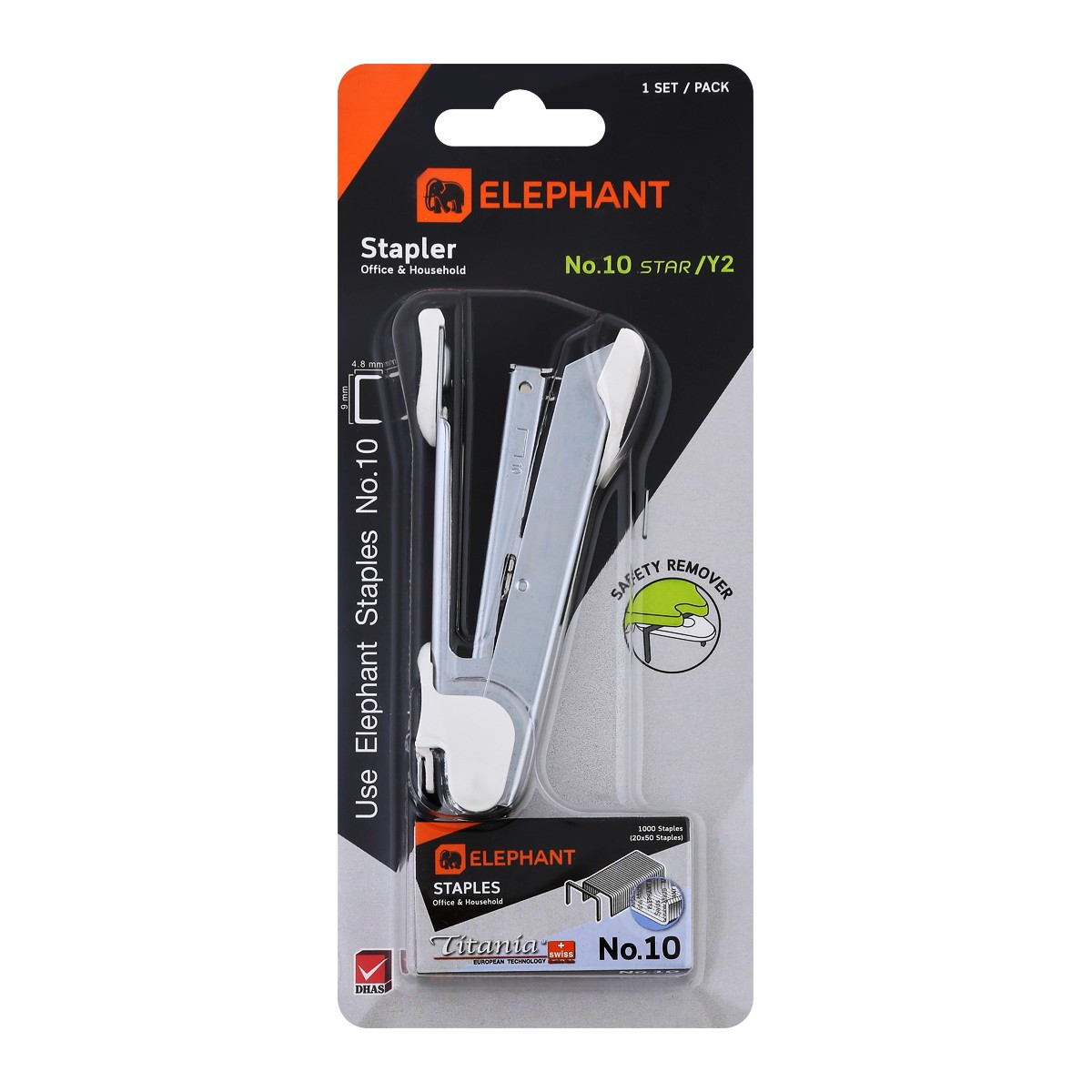 ELEPHANT Stapler Model HS-10/Y2 Assorted Colors