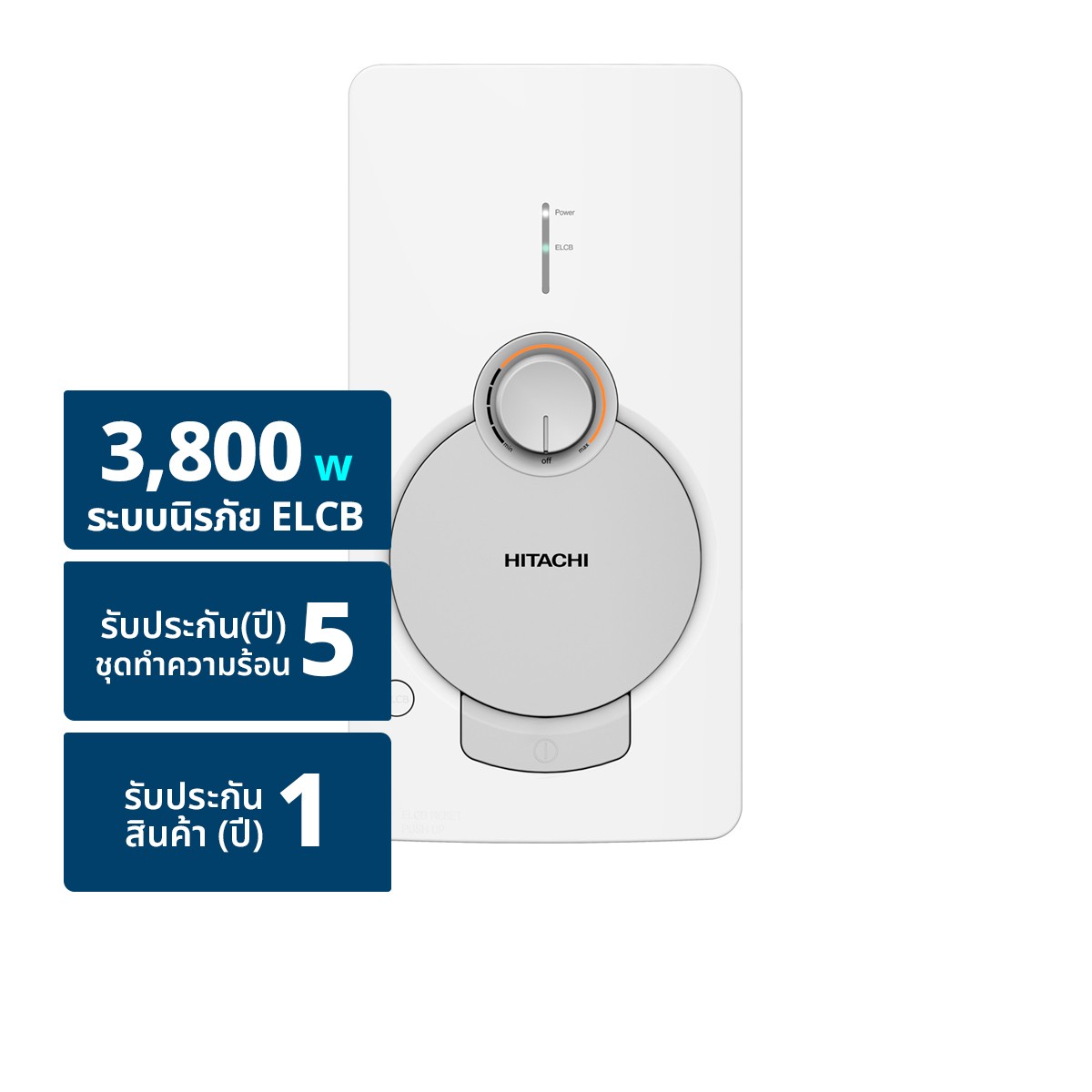 HITACHI Electric Water Heater 3800W Model HES38G-WH Color White (Installation not included)