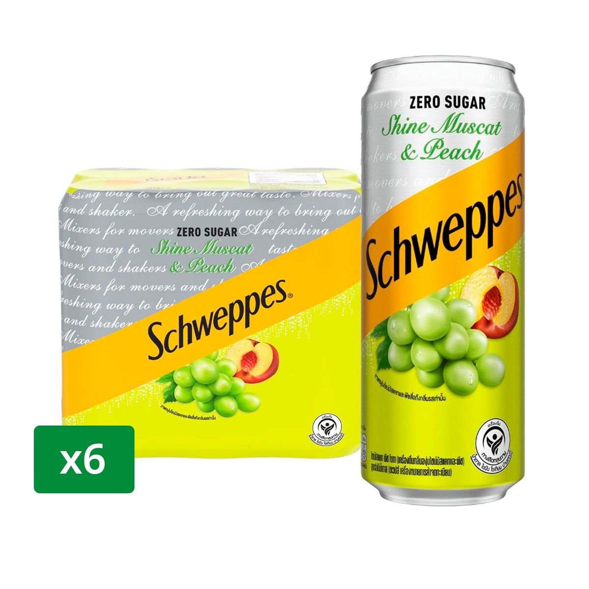SCHWEPPES Shine Muscat Peach 330 ml. x 6 Units