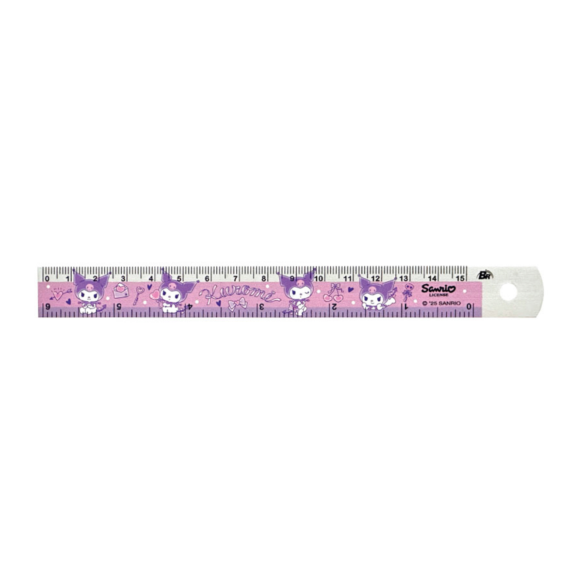 BEARRON GIFT x Kuromi 15 cm. Aluminium Ruler No. KUR04 Assorted Colors