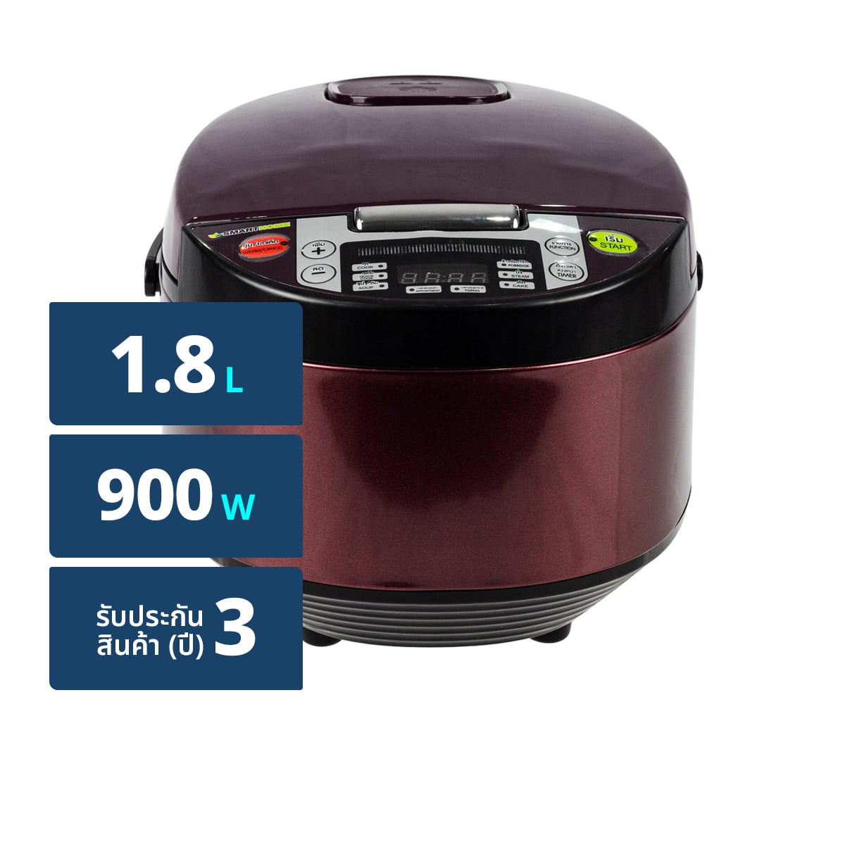 สมาร์ทโฮม หม้อหุงข้าวดิจิตอล รุ่น SM-RCD903 1.8 ล.