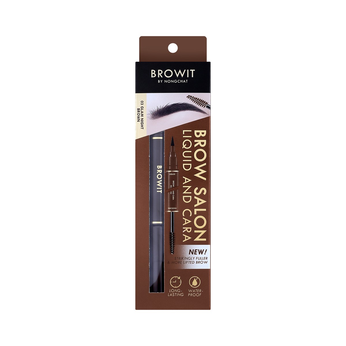 บราวอิท บราว ซาลอน ลิควิด แอนด์ คารา สี Glam Night Brown 1 มล. + 0.35 ก.