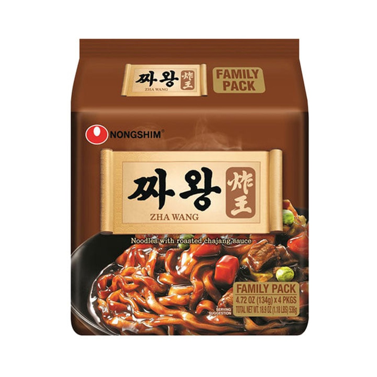NONGSHIM Instant Noodle Black Bean Sauce Flavor 134g. Pack 4