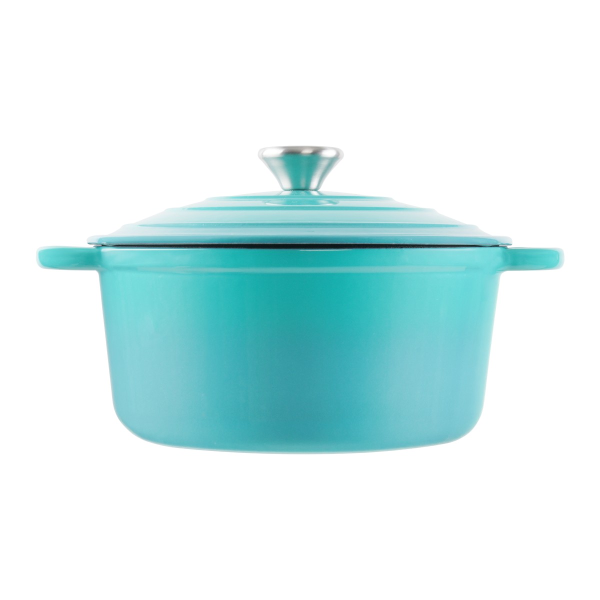 BAKER'S SECRET Cast Iron Casserole Dish 24 cm. Model. BS11321 Pure Turquoise Color