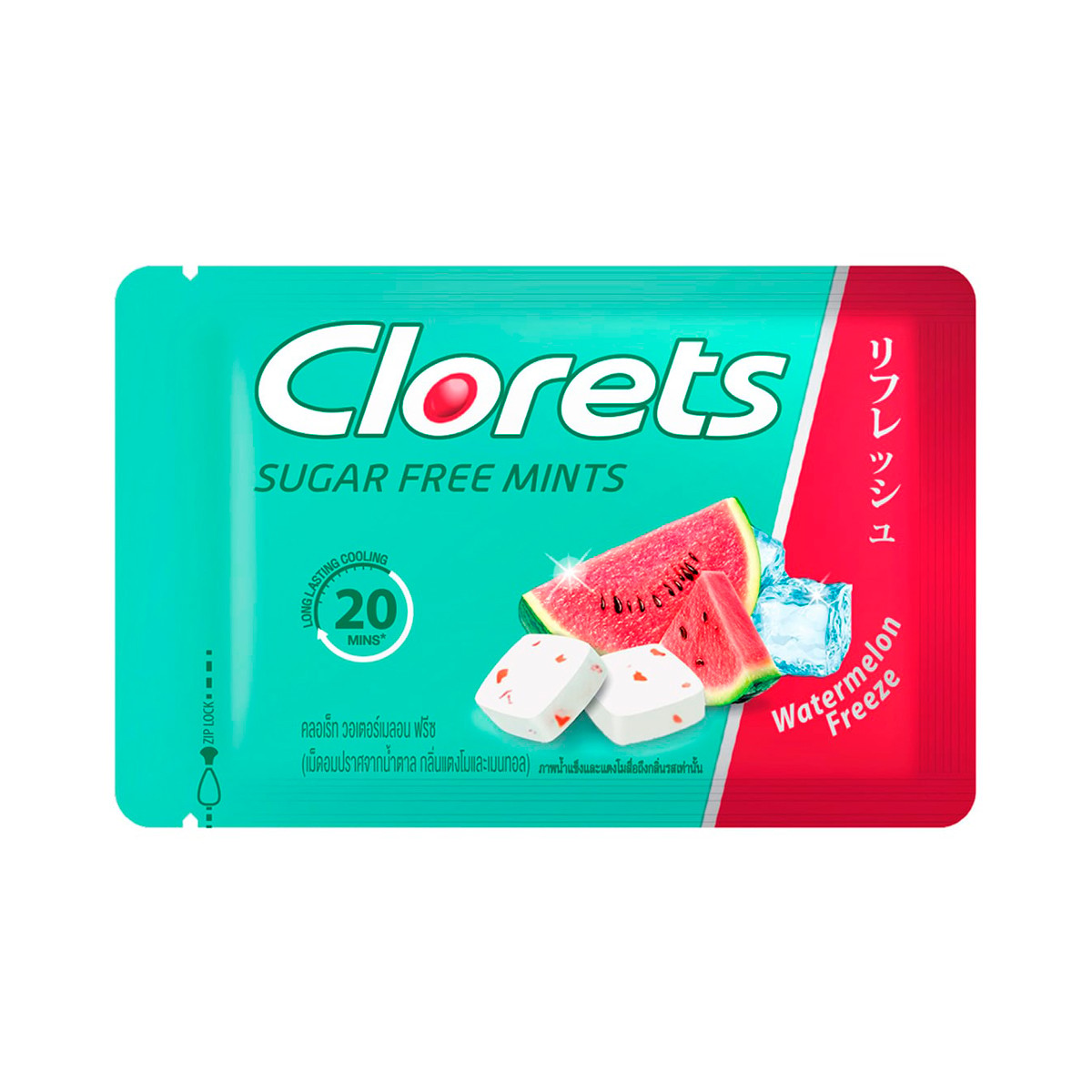 CLORETS Sugar Free Waterlemon Freeze Mint-Flavored Sugar-Free Tablet Waterlemon and Menthol Scent 15.4 g.