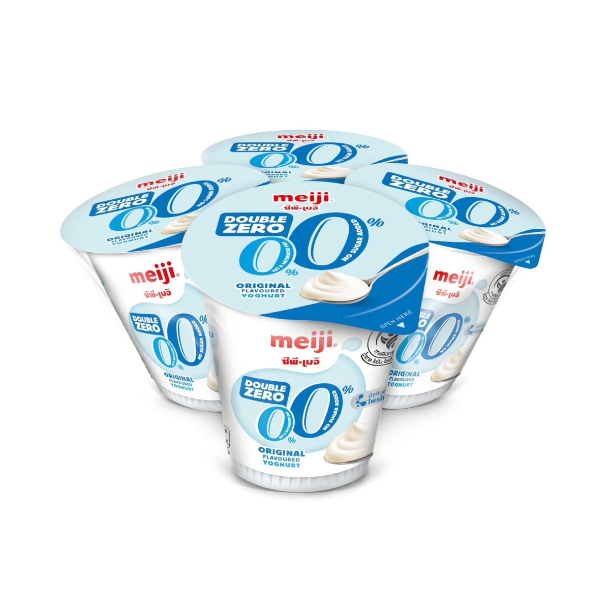 CP-MEIJI 0% Fat Yogurt Original Flavor 135 g. Pack 4