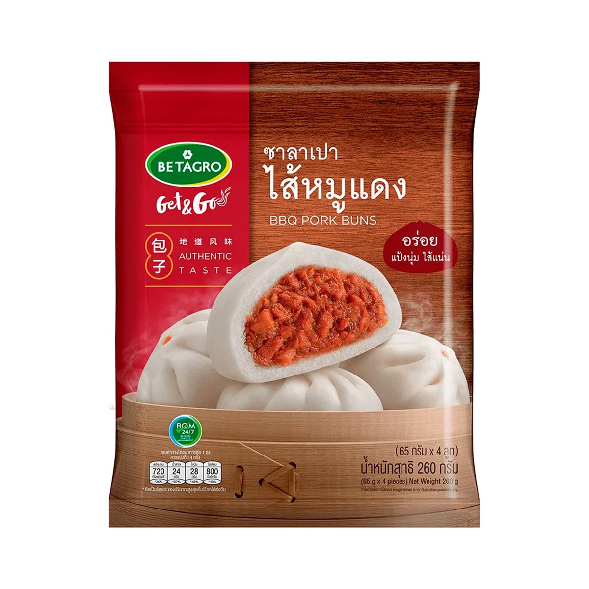 เบทาโกร ซาลาเปาไส้หมูแดง 260 ก.