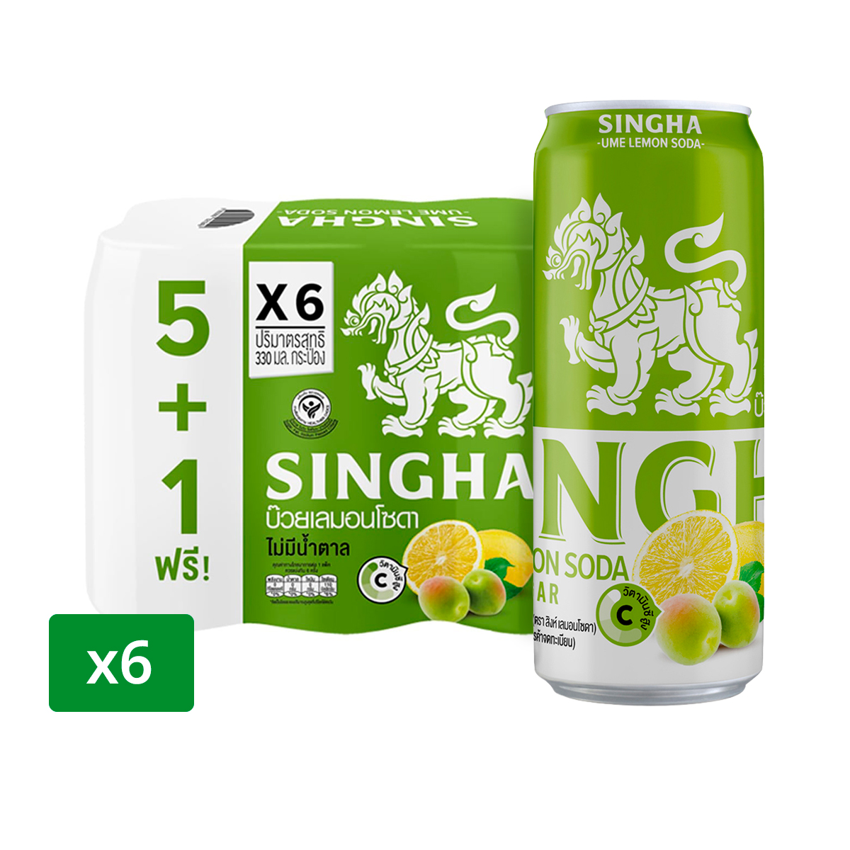 SINGHA Ume Lemon Soda 330 ml. x 6 units