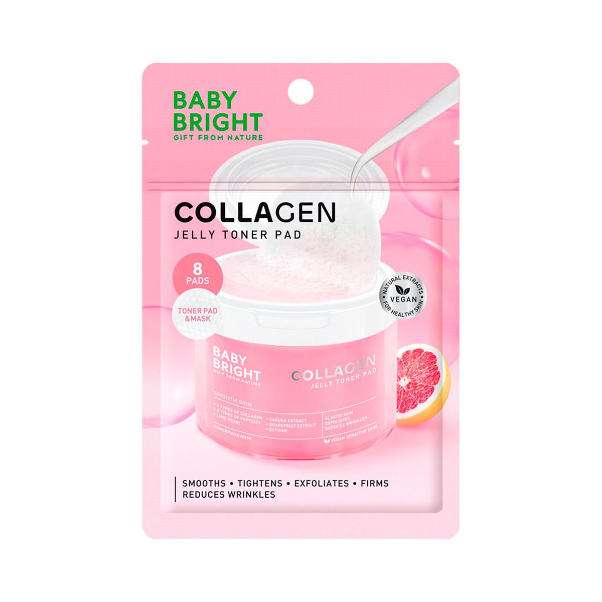 BABY BRIGHT Collagen Jelly Toner Pad 8 Pads