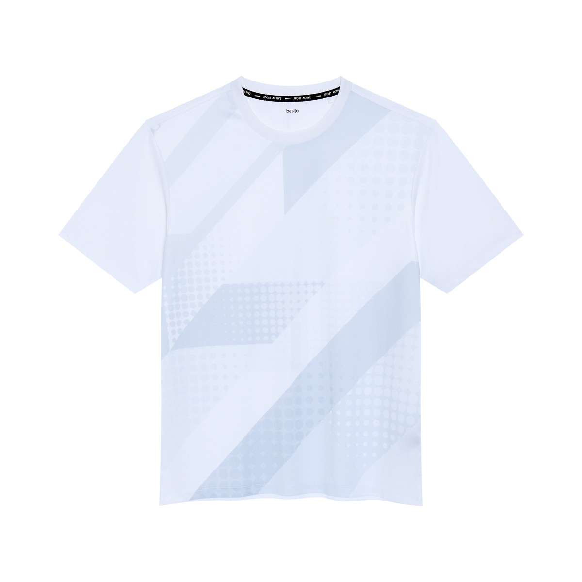 เบสิโค เสื้อยืดแขนสั้นพิมพ์ลายผู้ชาย สีขาว ขนาด S