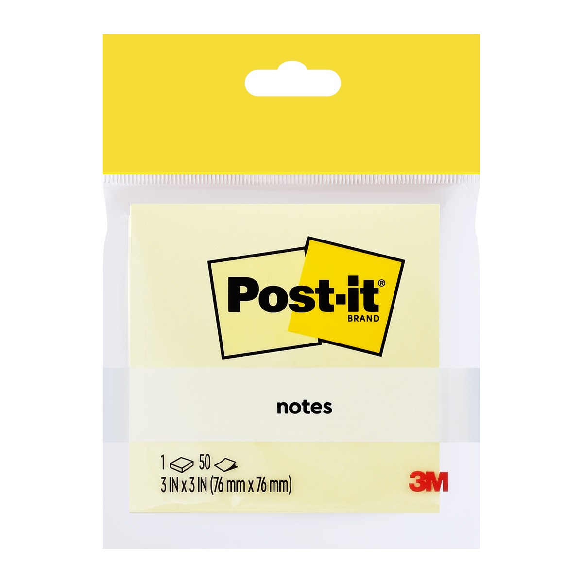 POST-IT Sticky Notes 654HB 3"x3" Canary Yellow Color 50 sheets