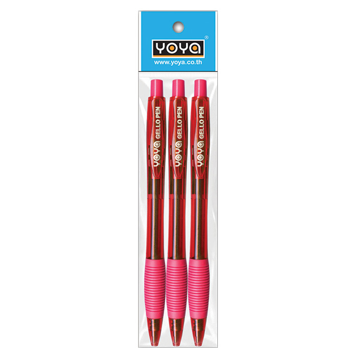 YOYA Ballpoint Pen Model 1515 Nib Size 0.5 mm. Red Ink Pack 3