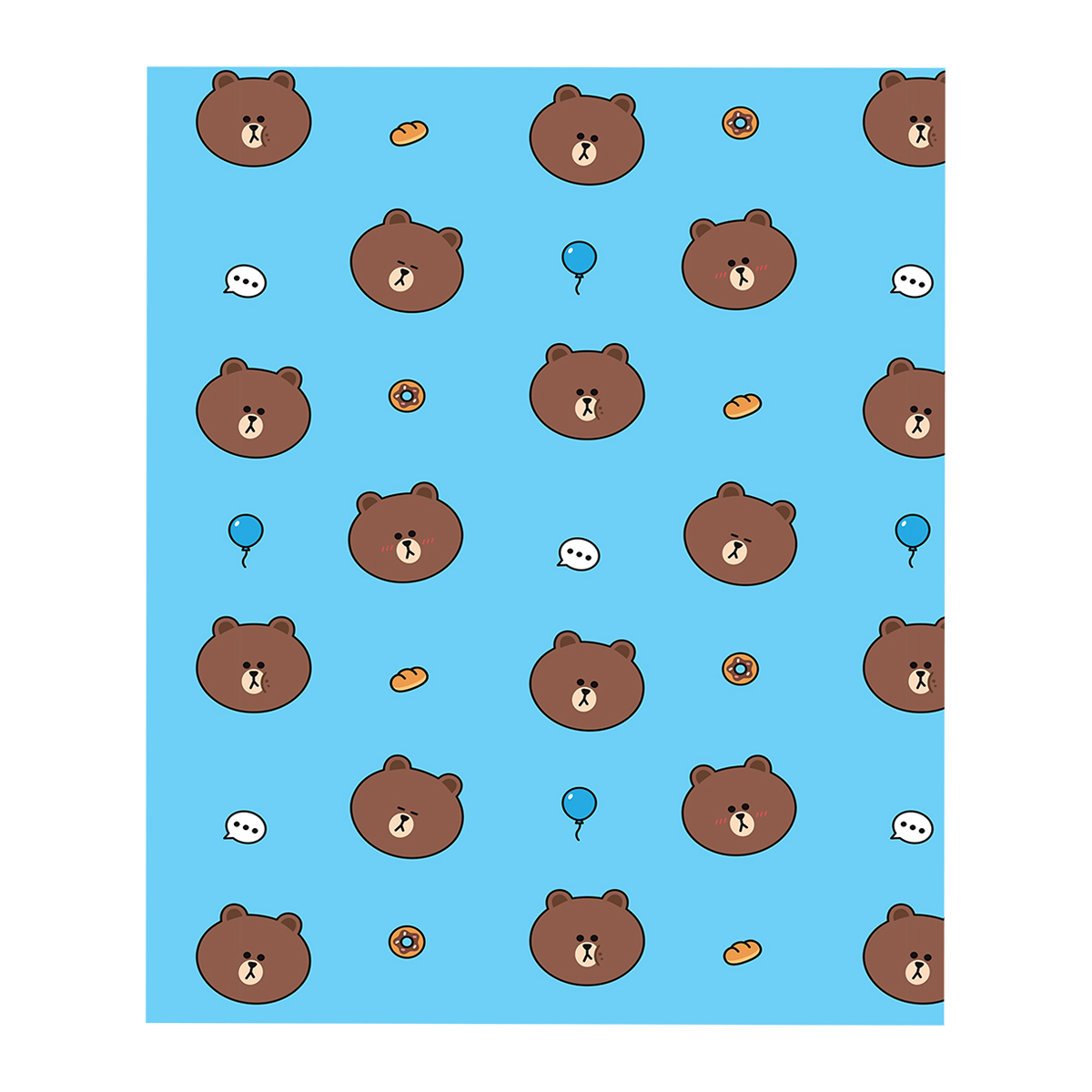 LINE FRIENDS Cooling Blanket Brown Pattern 60 x 80 in.