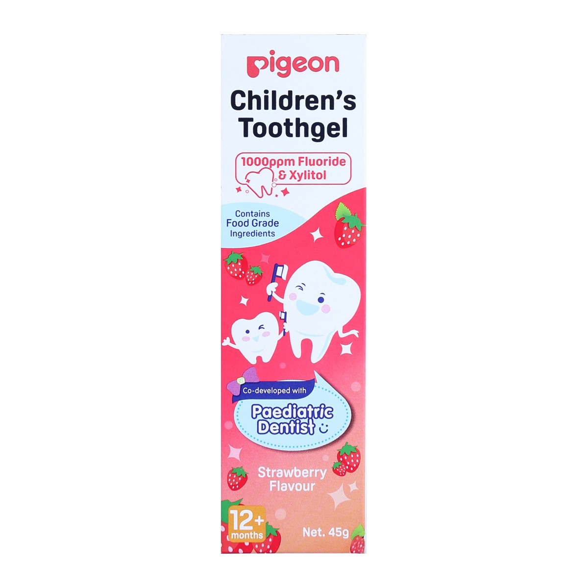 PIGEON Children's Toothgel 1000PPM Fluoride & Xylitol Strawberry Flavor 45 g.