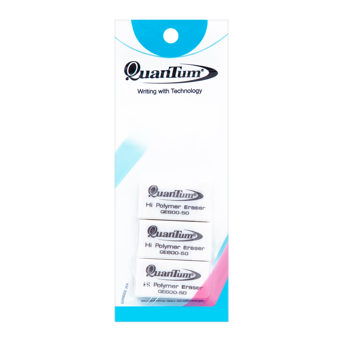 QUANTUM White Eraser No. QE600-50 Pack 3