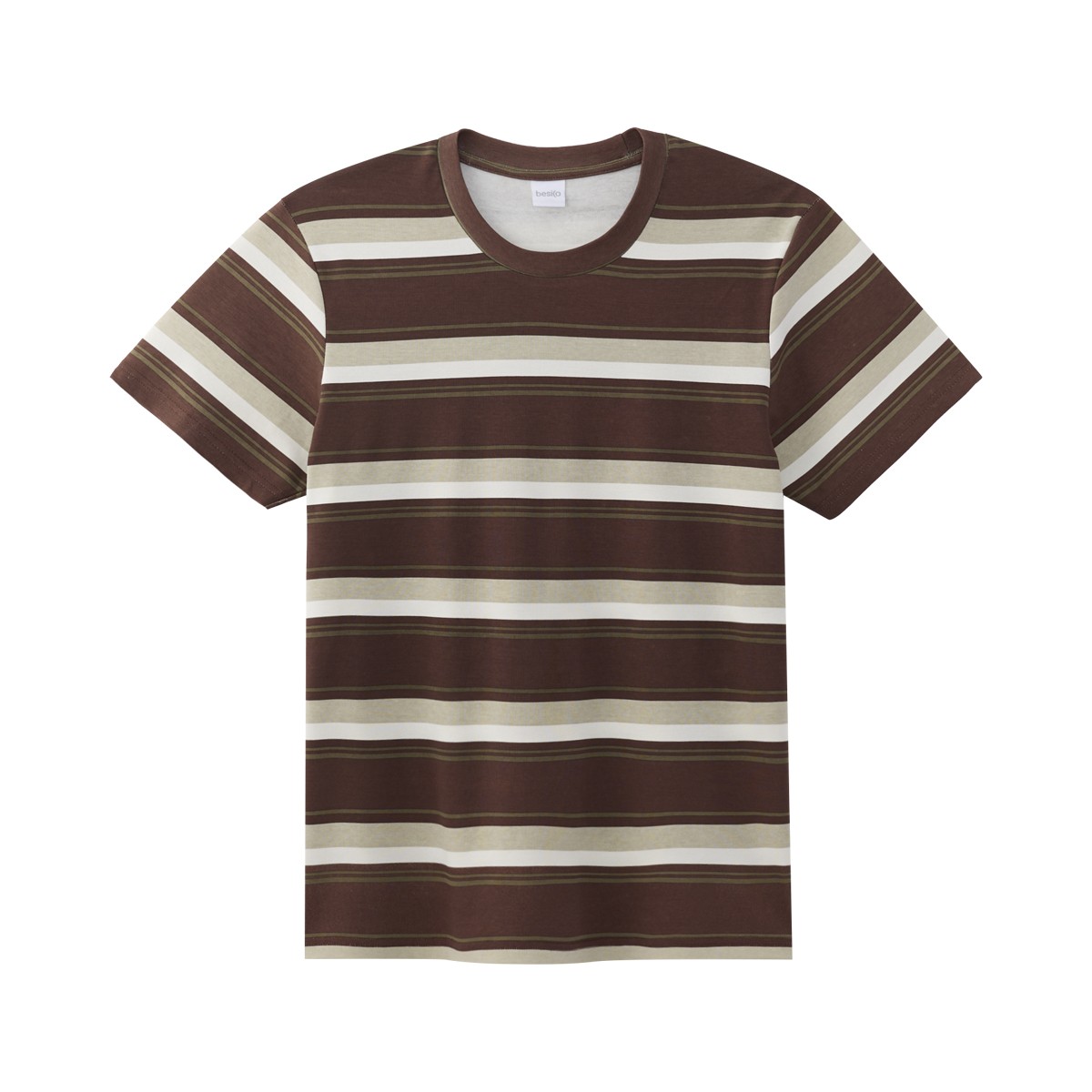 เบสิโค เสื้อยืดผู้ชาย สีน้ำตาล