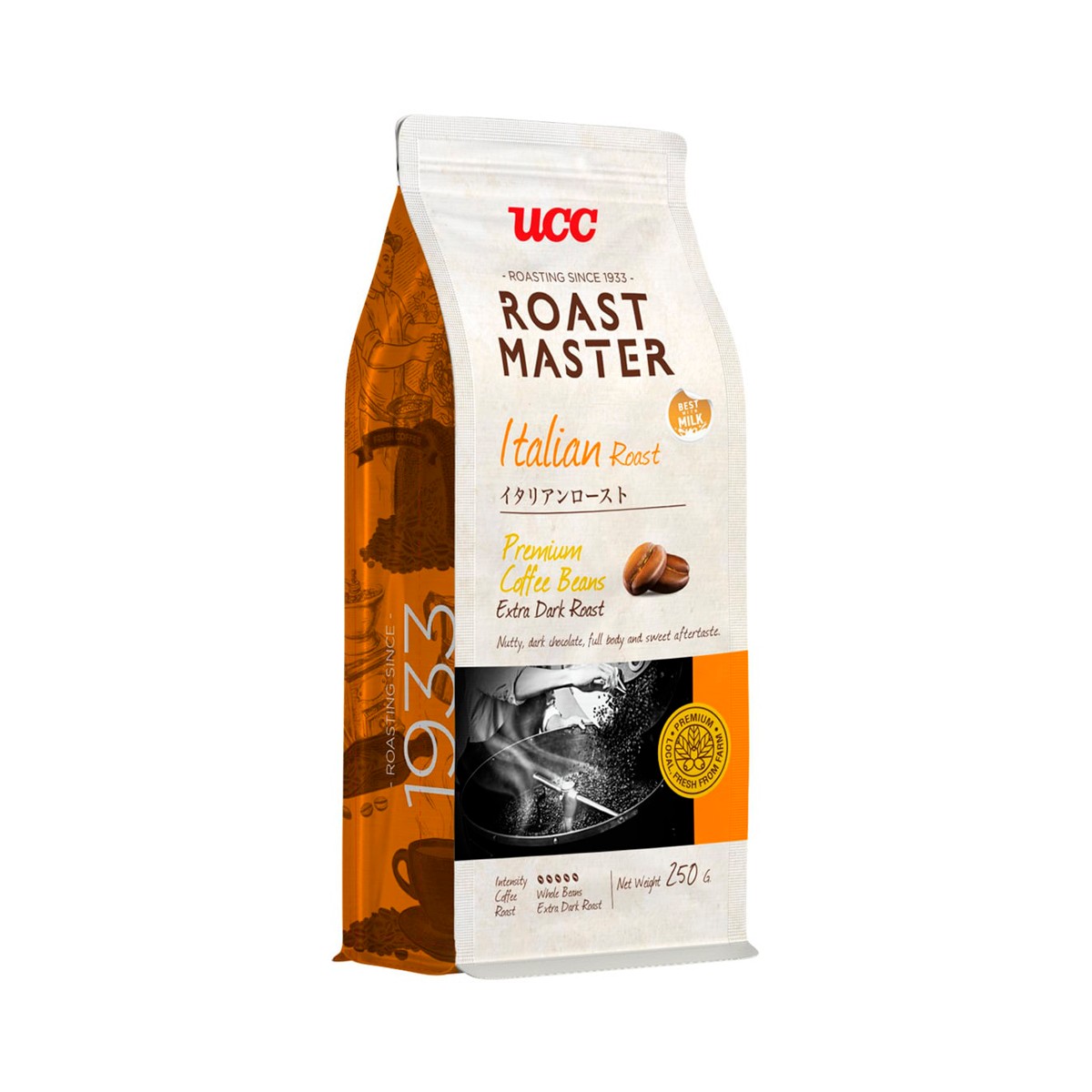 UCC Roast Master Italian Roast Premium Coffee Beans 250 g.