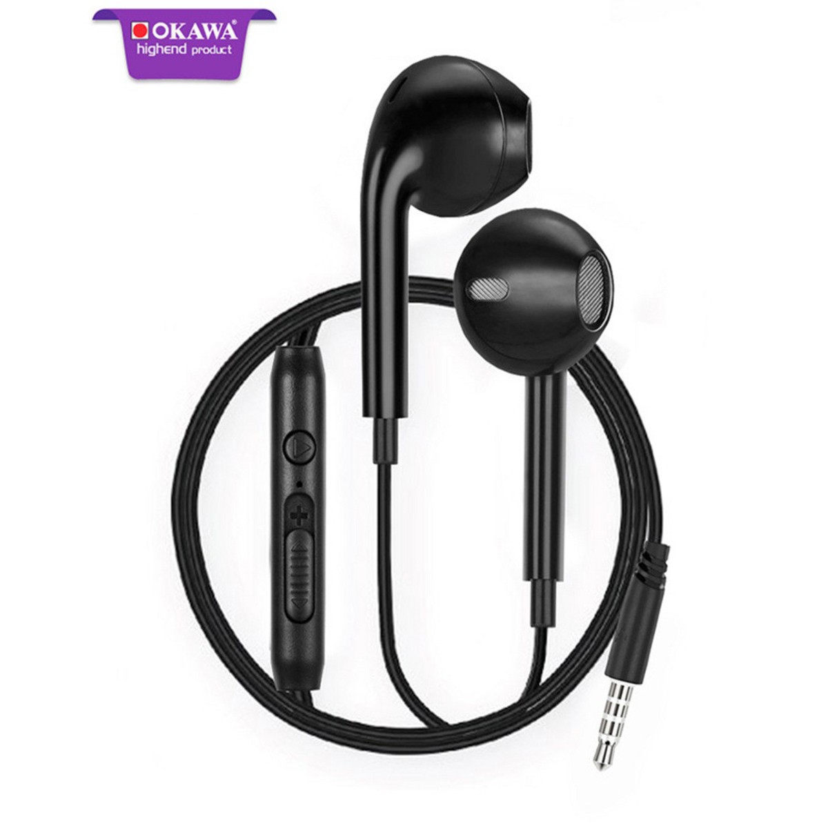 OKAWA Wired Earphone 3.5 mm. Model EP-06 Color Black