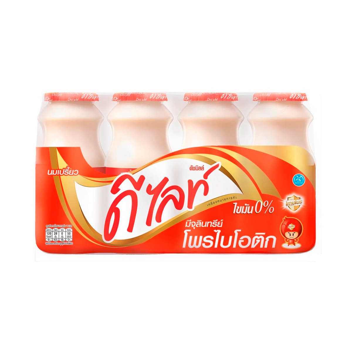 ดัชมิลล์ ดีไลท์ นมเปรี้ยวพาสเจอร์ไรส์ รสธรรมชาติ 150 มล. x 4 ชิ้น