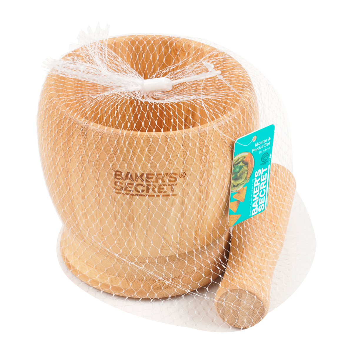 BAKER'S SECRET Bamboo Mortar + Pestle Set 4.5 Inch