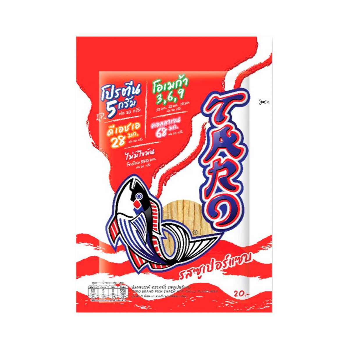 TARO Fish Snack Hot Chili Flavor 20 g.