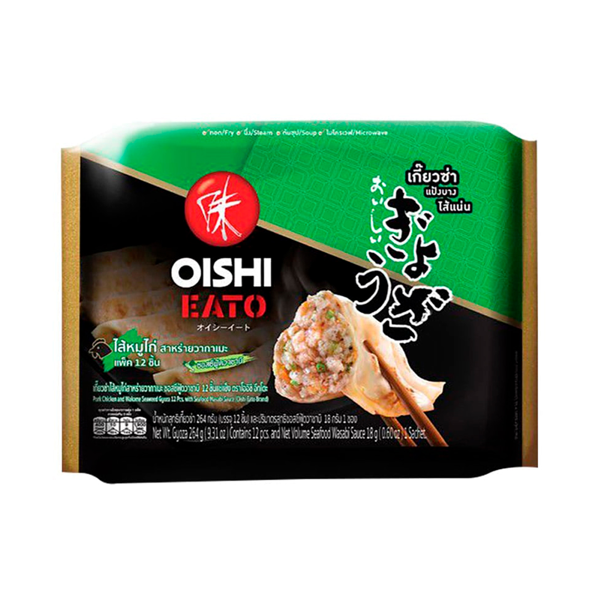 OISHI EATO Pork Chicken and Wakame Seaweed Gyoza 240 g.