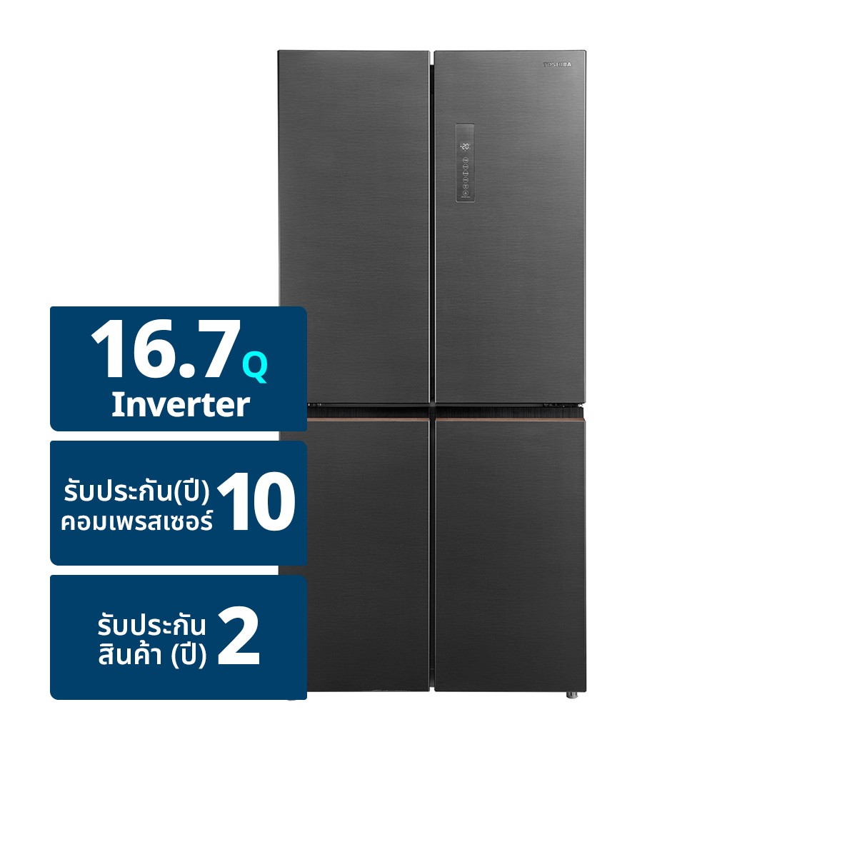 TOSHIBA 4-Door Refrigerator 16.7 cu.ft. Model GR-RF611WI-PMTH(60) Color Andes Grey