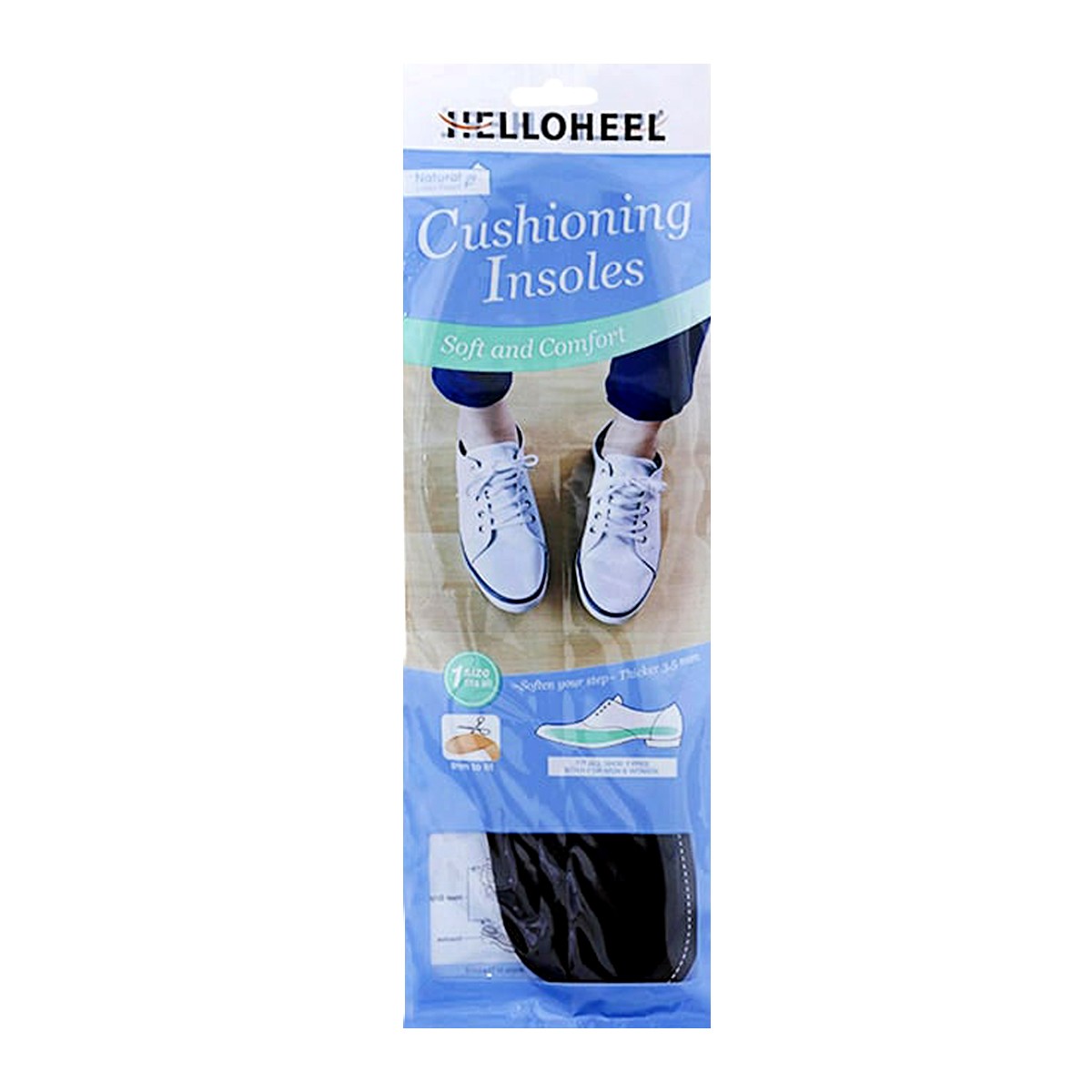 HELLO HEEL Cushioning Insoles Model ICS-TBU Black Color