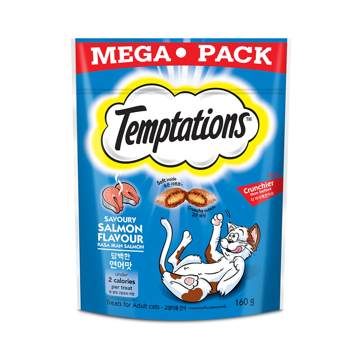 TEMPTATIONS Cat Treat Savoury Salmon Flavor 160 g.