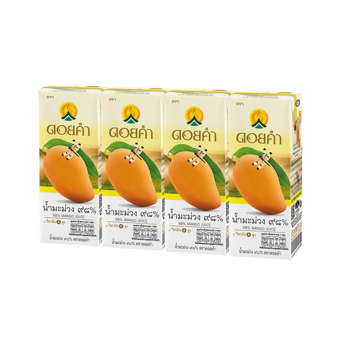 DOIKHAM 98% Mango Juice 200 ml. Pack 4