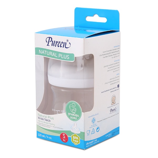 PUREEN Feeding Bottle Natural Plus Wide Neck Size S 4 OZ.