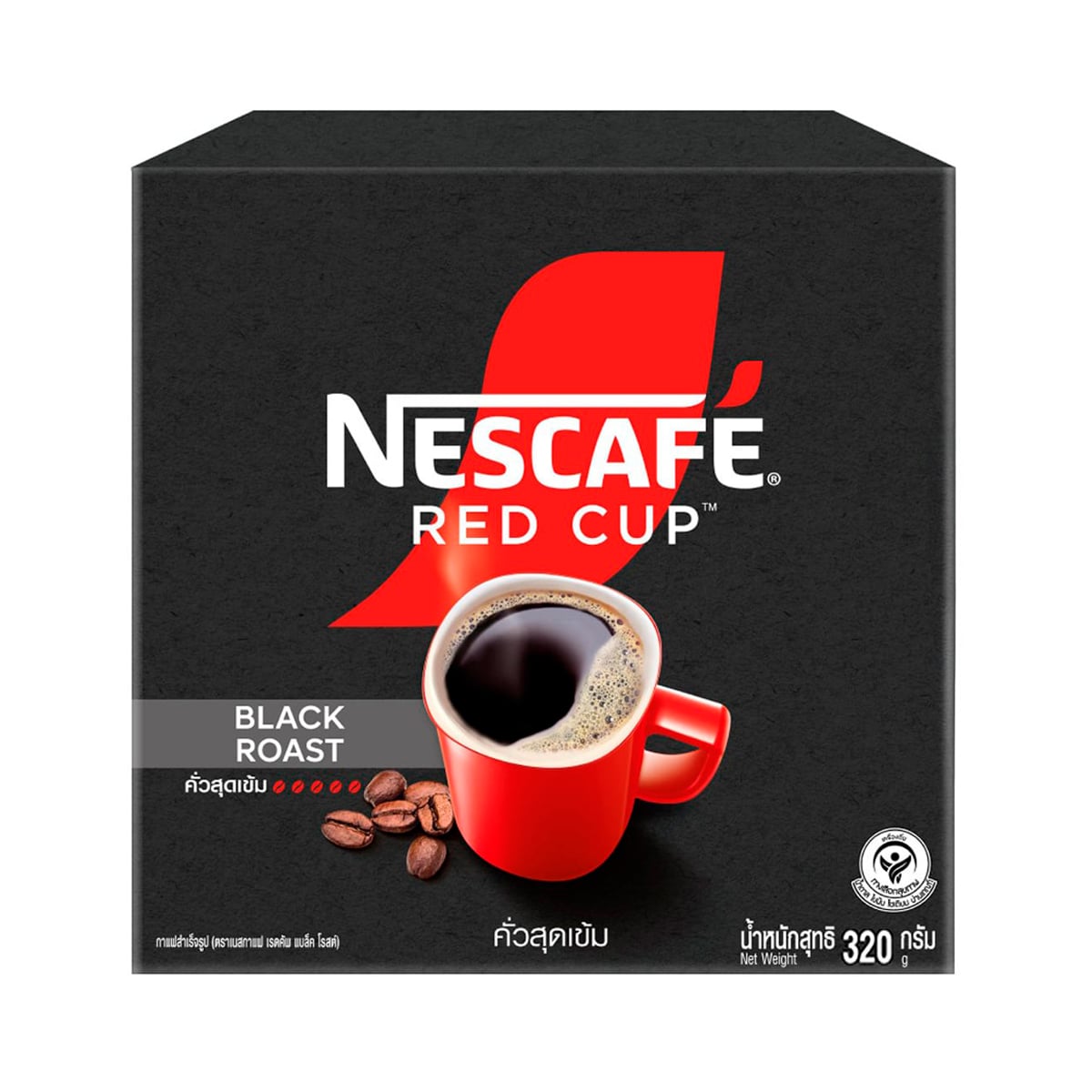 NESCAFE Red Cup Black Roast Coffee Mixed with Finely Ground Roasted Coffee 320 g.