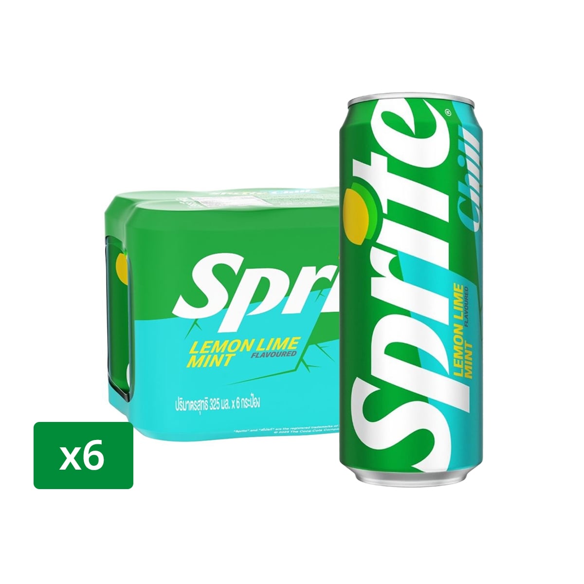 สไปรท์ ชิลล์ น้ำอัดลม กลิ่นเลมอนไลม์ มิ้นต์ 325 มล. x 6 ชิ้น