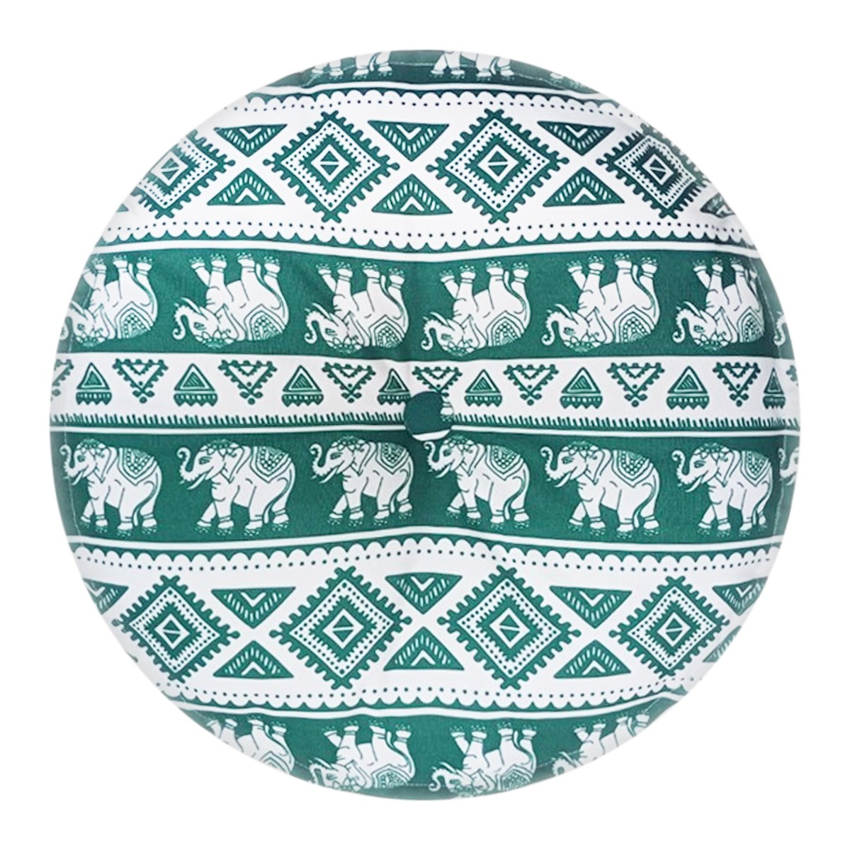 TEL-DAN Elephant Pattern Seat Cushions 18 inch Green Color