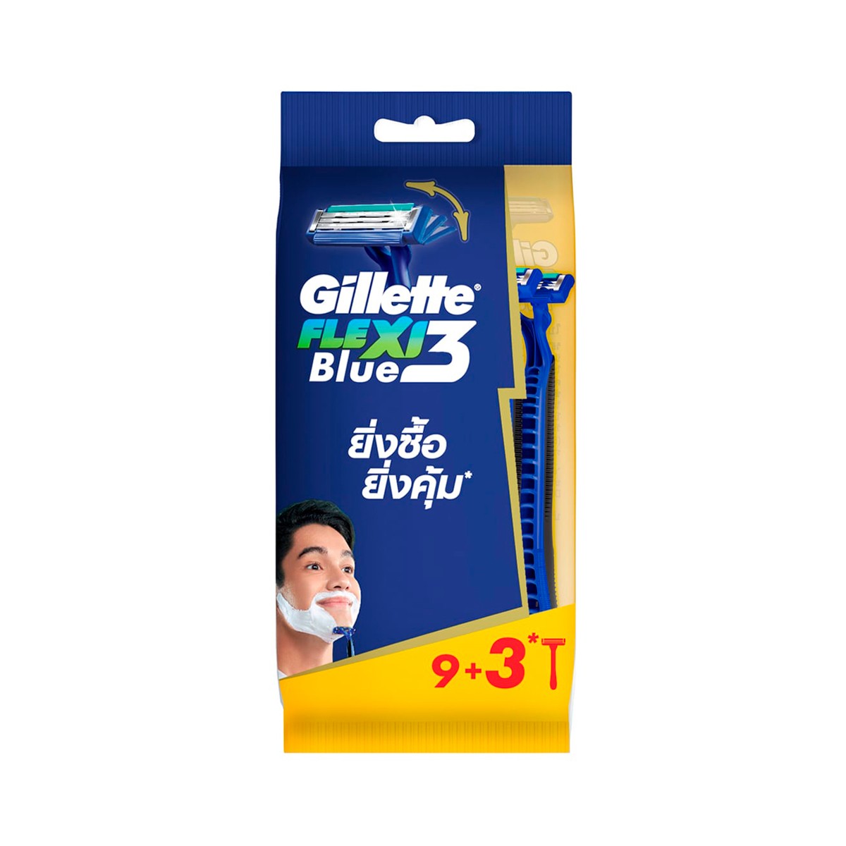 ยิลเลตต์ มีดโกนหนวด บลู 3 เฟล็กซ์ซี่ 9+3